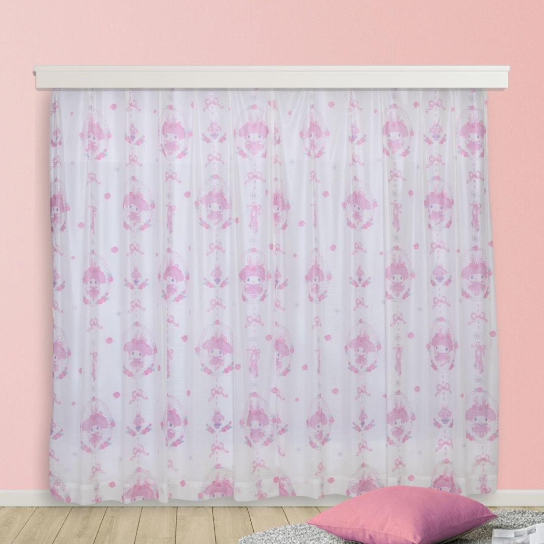 サンリオ(SANRIO) マイメロディ UVカット レースカーテン 幅100×丈228cm:2枚組 SB-692-S 外から見えにくい ミラーレース キャラクター