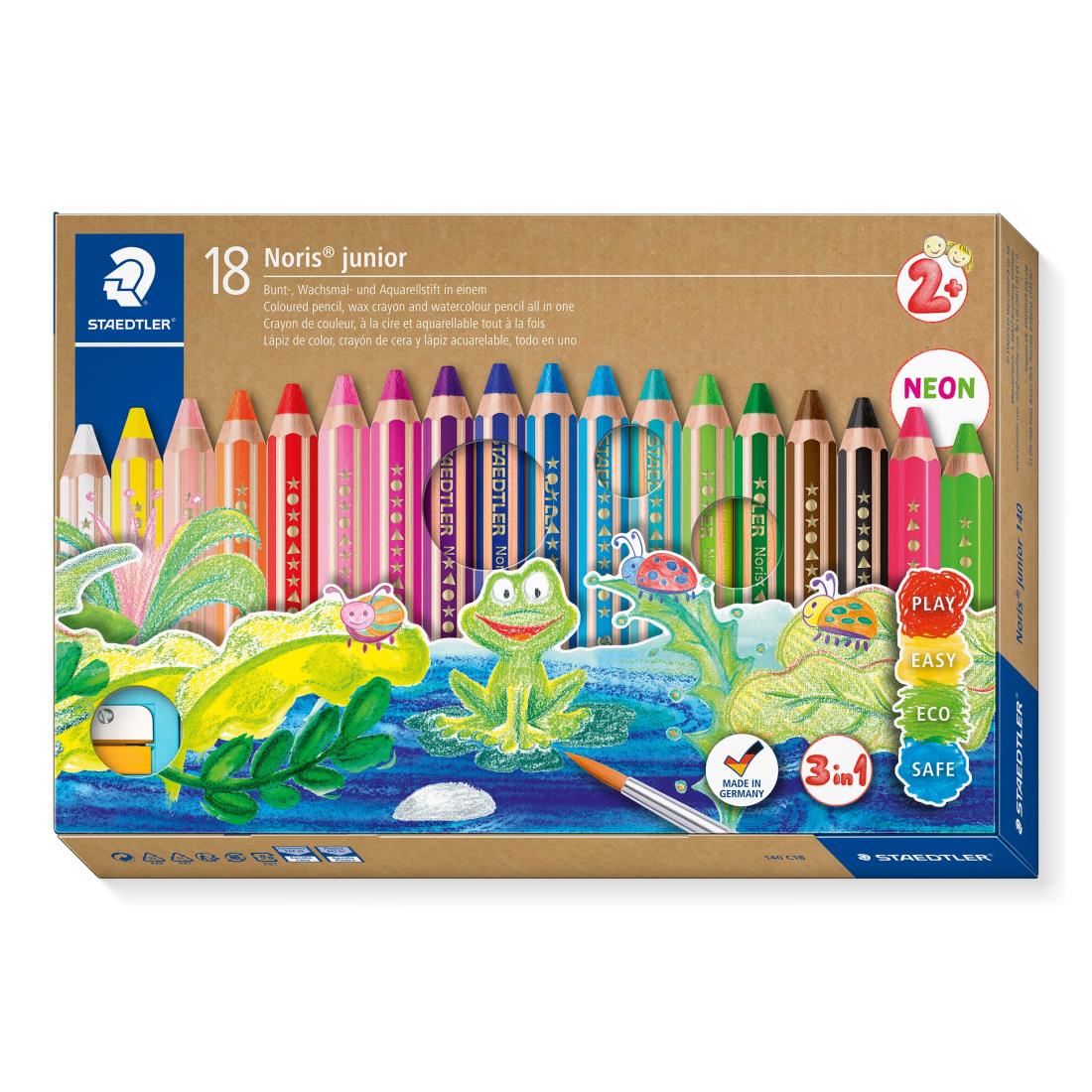 ステッドラー(STAEDTLER) 色鉛筆 ノリスジュニア 18色 水彩画色鉛筆 140 C18