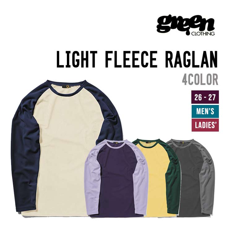 GREEN CLOTHING グリーンクロージング 26-27 LIGHT FLEECE RAGLAN スノーボード インナー｜スノーボードSHOP 【SIDECAR】 8,360円