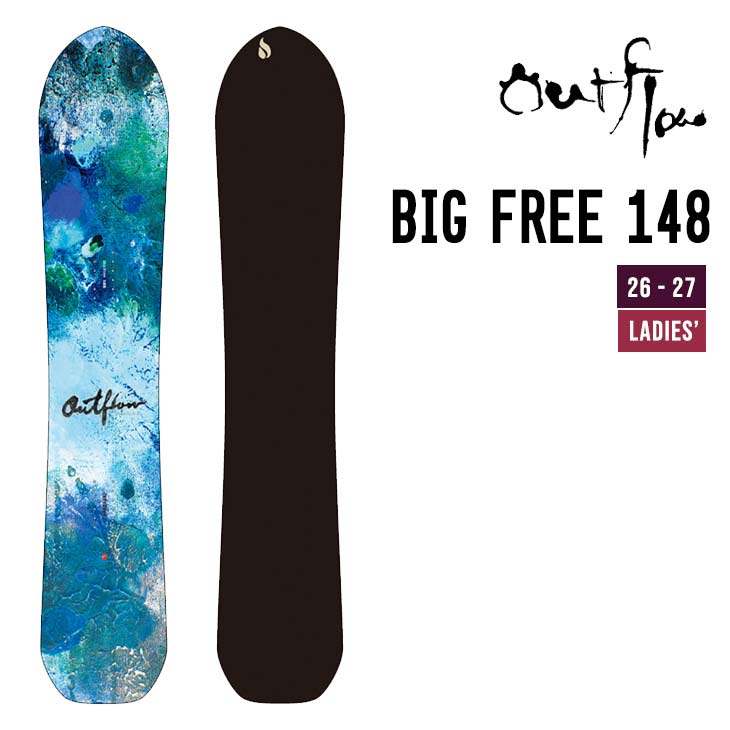 OUTFLOW アウト流れ 26-27 BIG FREE 148   スノーボード フリーライディング 長野発