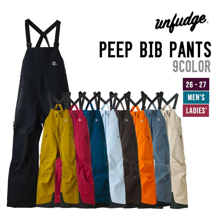 unfudge アンファッジ  26-27 PEEP BIB PANTS STANDARD FIT スノーボード お召しもの メンズ レディース