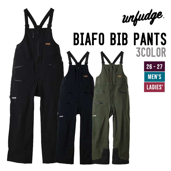 unfudge アンファッジ  26-27 BIAFO BIB PANTS スノーボード 御召しもの メンズ レディース