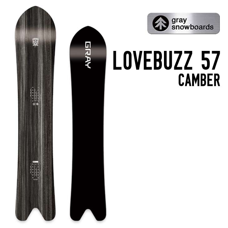 GRAY 薄墨色 26-26-27 LOVEBUZZ 57 CAMBER ラブバズ キャンバー スノーボード メンズ