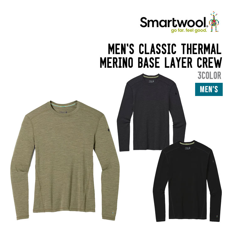 SMARTWOOL かっこ良い絨毛 CLSC TRML MERINO BASE LAYER CREW クラシックサーマルメリノ ベースレイヤークルー 置き目品 メリノウール 生まれながら原料品 ベースレイヤー メンズ スポーツ用インナー-メンズインナー-スポーツウェア・アクセサリー