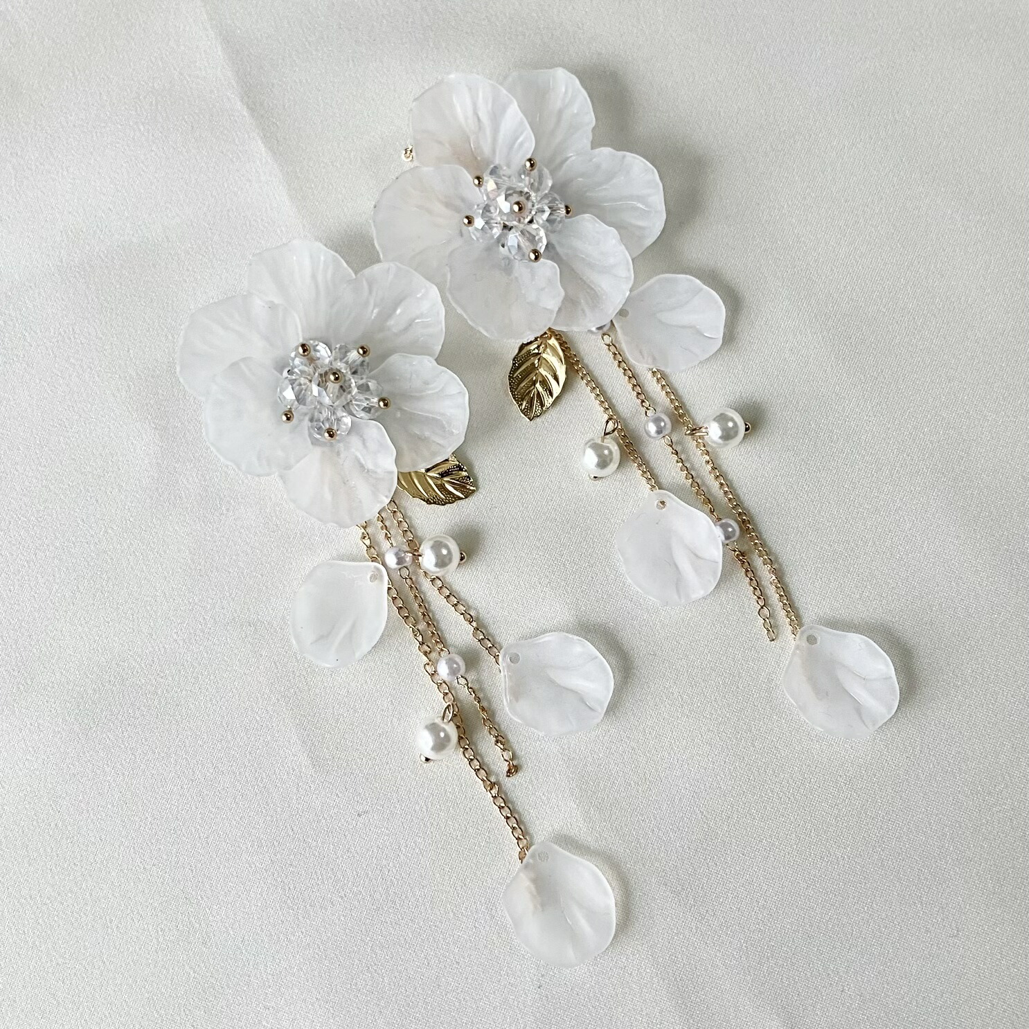 楽天市場】シフォン フラワー ピアス 花 大ぶりピアス ゴールド