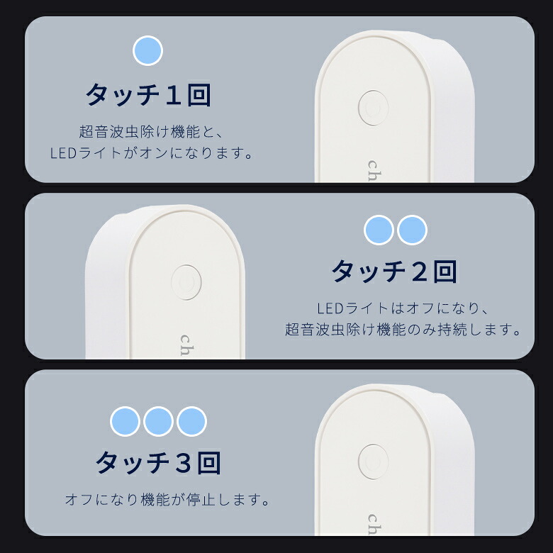 超音波駆蚊器 蚊取り 虫よけ 超音波 LEDライト コンセント式 コンパクト 蚊よけ 小型 静音 オフィス 自宅 倉庫(3)【一部予約販売】