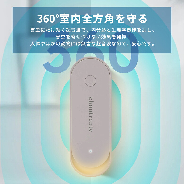 超音波駆蚊器 蚊取り 虫よけ 超音波 LEDライト コンセント式 コンパクト 蚊よけ 小型 静音 オフィス 自宅 倉庫(3)【一部予約販売】