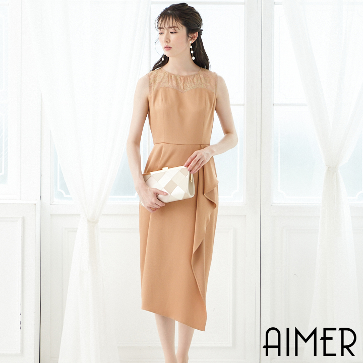 AIMER アンティークサテンロングドレス - 通販 - guianegro.com.br