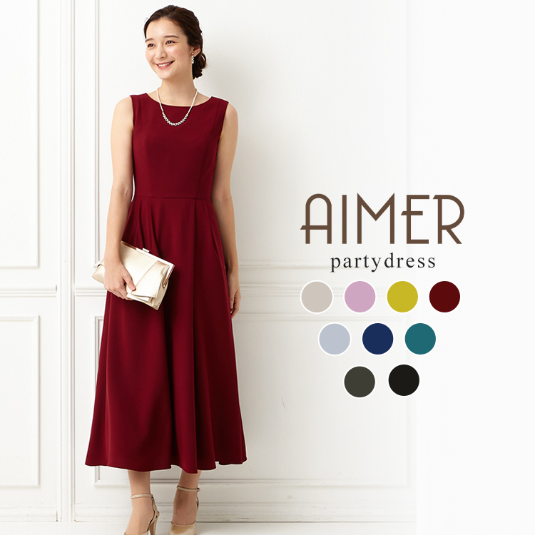 再×14入荷 aimer anche エメ ひざ丈ワンピース ドレス 花柄