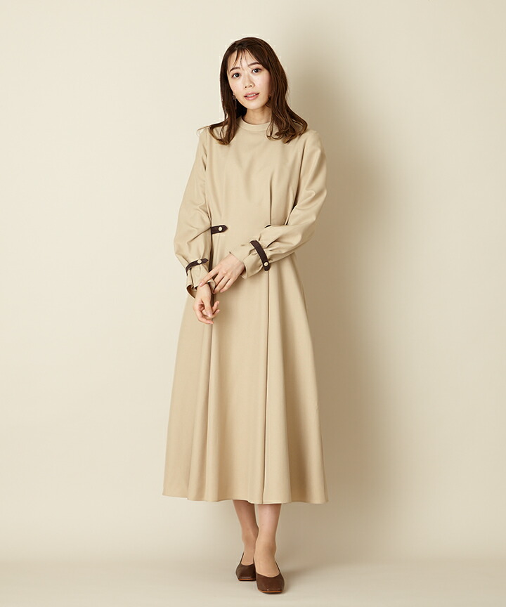 楽天市場 タブモチーフクラシカルワンピース 2wayワンピース 長袖ワンピ きれいめワンピース Aライン 顔合わせ 食事会 卒業式 入卒ワンピース 入卒ママ ドレスブランド Aimer