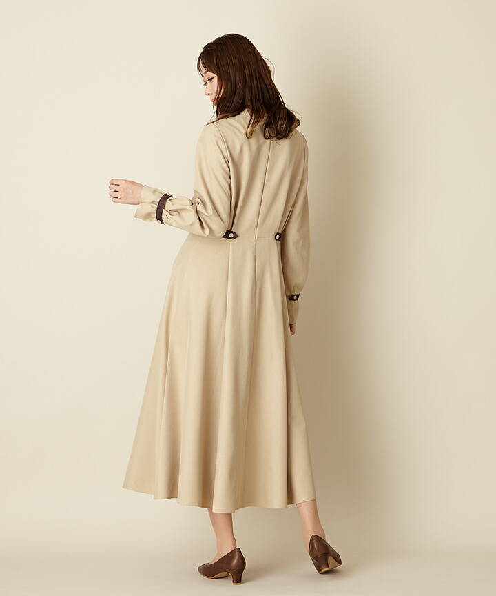 楽天市場 タブモチーフクラシカルワンピース 2wayワンピース 長袖ワンピ きれいめワンピース Aライン 顔合わせ 食事会 卒業式 入卒ワンピース 入卒ママ ドレスブランド Aimer