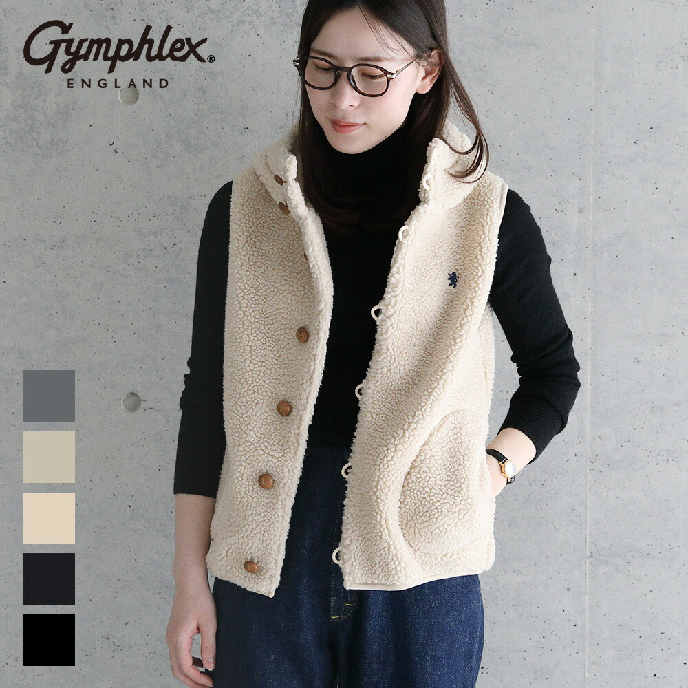2024AW ジムフレックス/Gymphlex くるみボタンフード付きボアベスト 楽天市場】2025秋冬入荷♪ 14～L ジムフレックス ボア くるみ