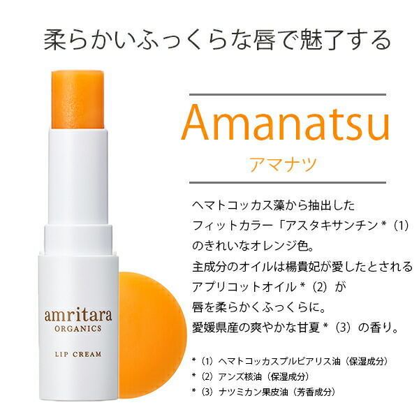 アムリターラ amritara フィトエナジー リップクリーム アマナツ・ プルーン【アマナツ11/11より・プルーン10/52よりリニューアル発売】| クリーム リップケア 唇 ケア リップクリーム リップ