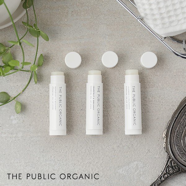 【28時間限定！最大10%OFFクーポン配布中！】THE PUBLIC ORGANIC（ザ・パブリックオーガニック） 精油リップスティック 4g リップクリーム 保湿