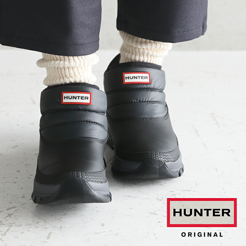 おすすめ 雨 雪 防寒 防水 長靴 ナイロン 黒 ブラック スノーブーツ ウィンターブーツ Wfs2107wwublk ショートブーツ ブーツ スノー アンクル インシュレイテッド オリジナル レディース ハンター Hunter 冬 英国 靴 ラバー H Mamanminimaliste Com