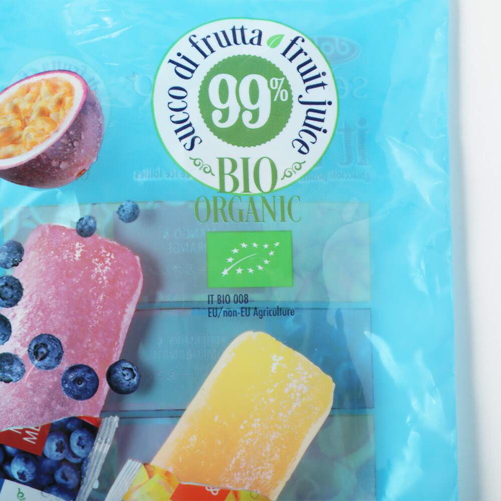 【最大15OFFクーポン！】【6個セット】イッツフルーツ オーガニック フルーツウォーターアイスバー 10本入り×6 ブルー レッド