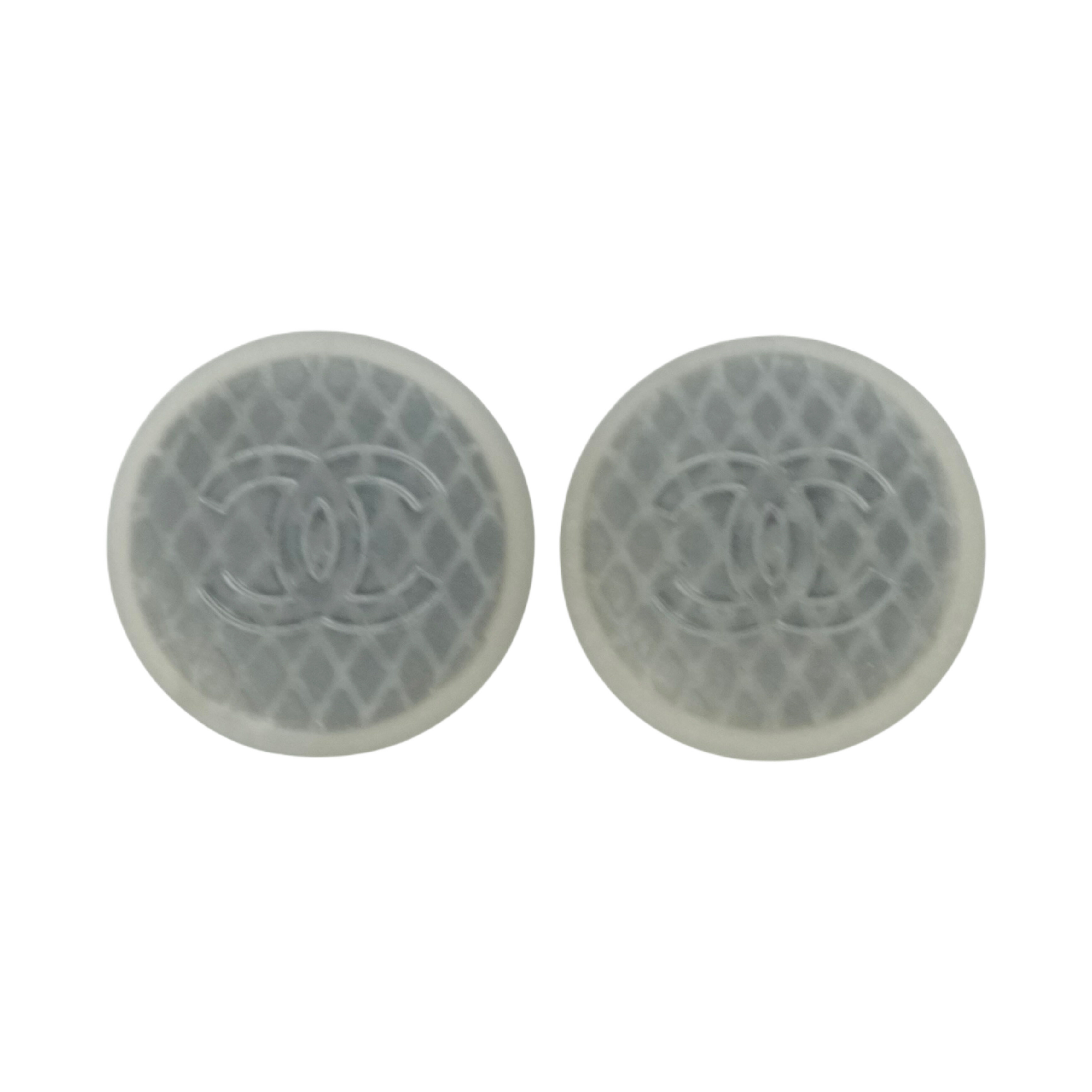 【中古・VINTAGE】CHANEL シャネル シリコン ココマーク ピアス グレー シルバー ヴィンテージ Silicone Coco Mark Earrings|AIME VINTAGE