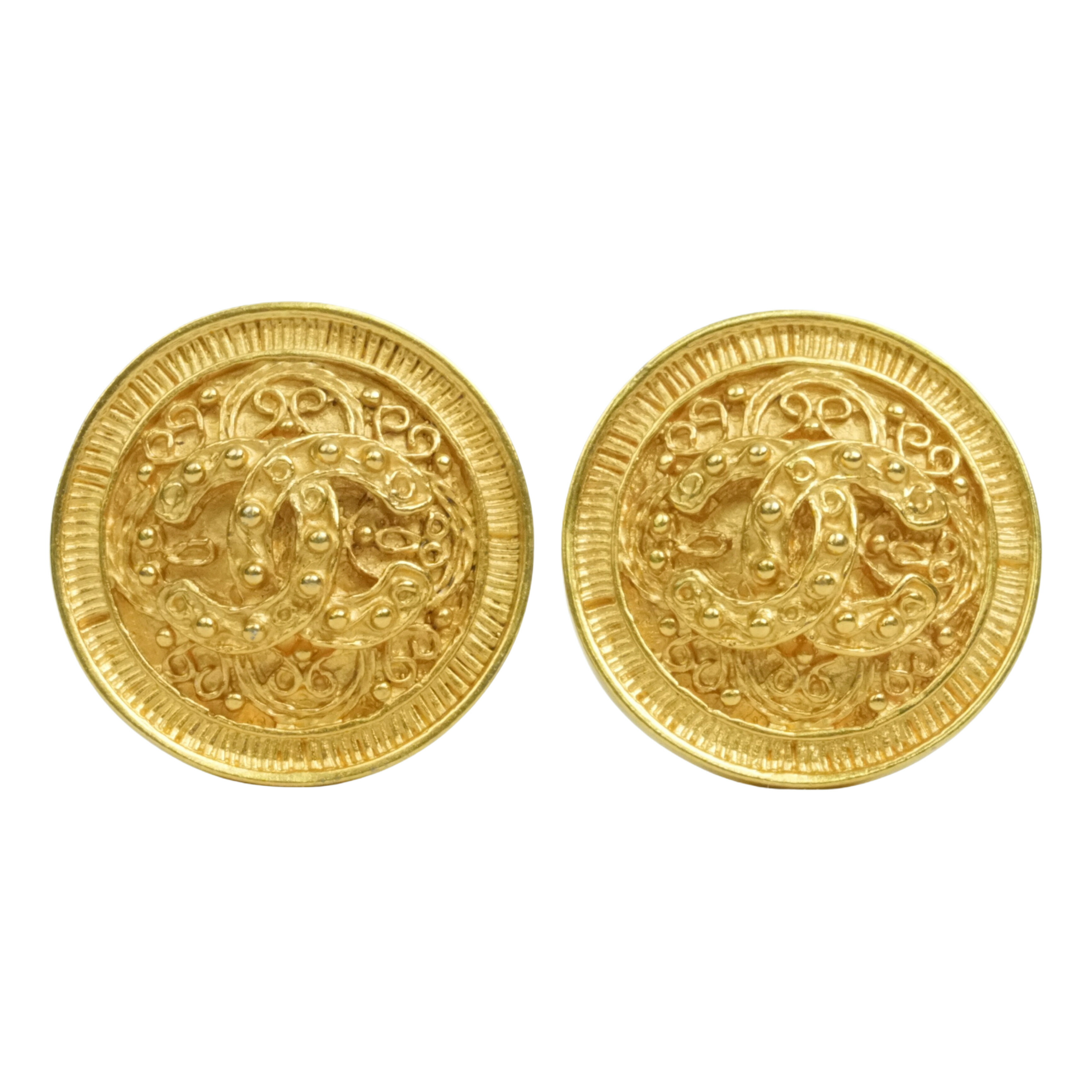【中古・VINTAGE】 CHANEL シャネル ココマーク イヤリング ゴールド メッキ ヴィンテージ Coco Mark Earrings