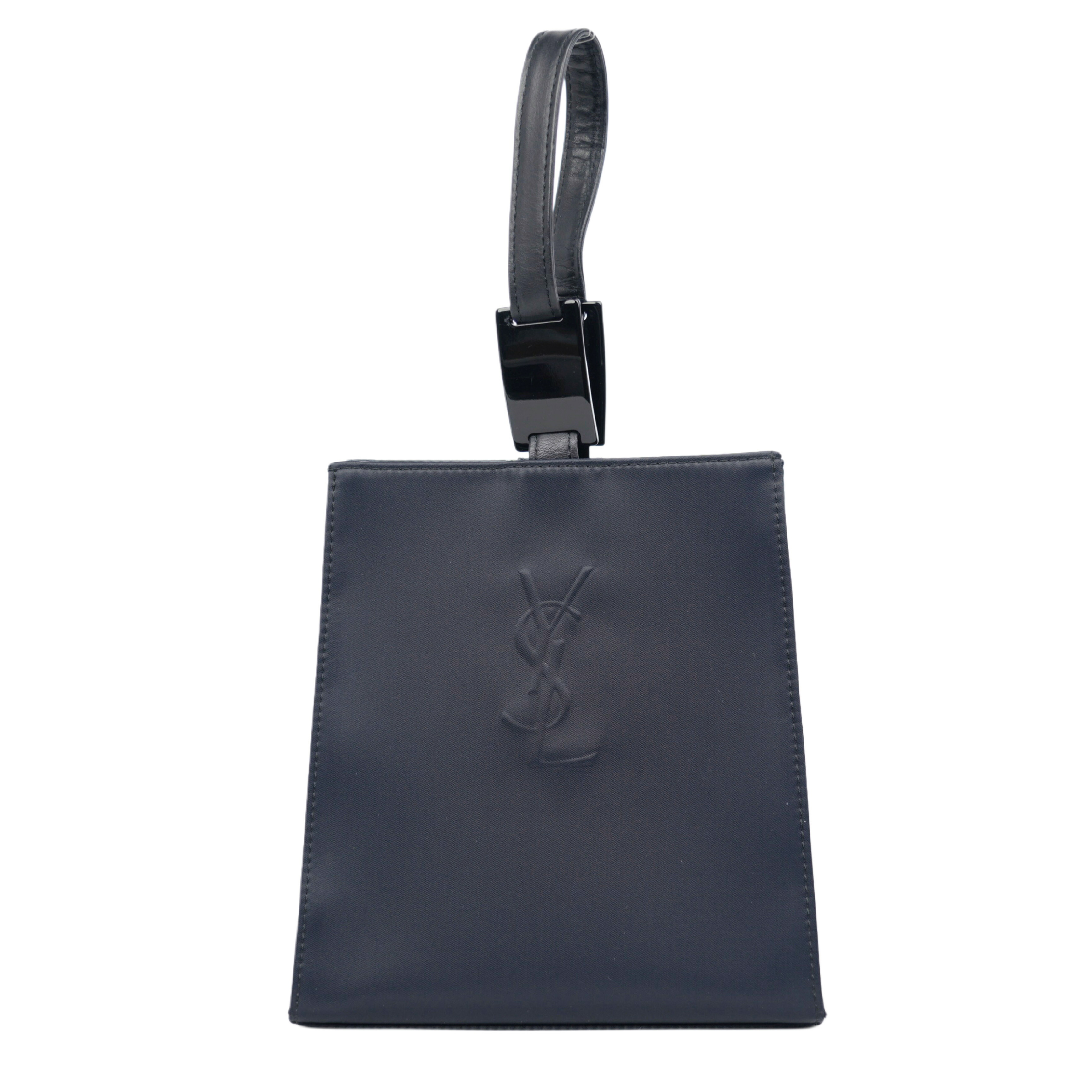 YSLイヴサンローラン クロコ型押し ハンドバッグ ヴィンテージ ブラック系 Yves Saint Laurent イヴサンローラン ハンドバッグ クロコ型