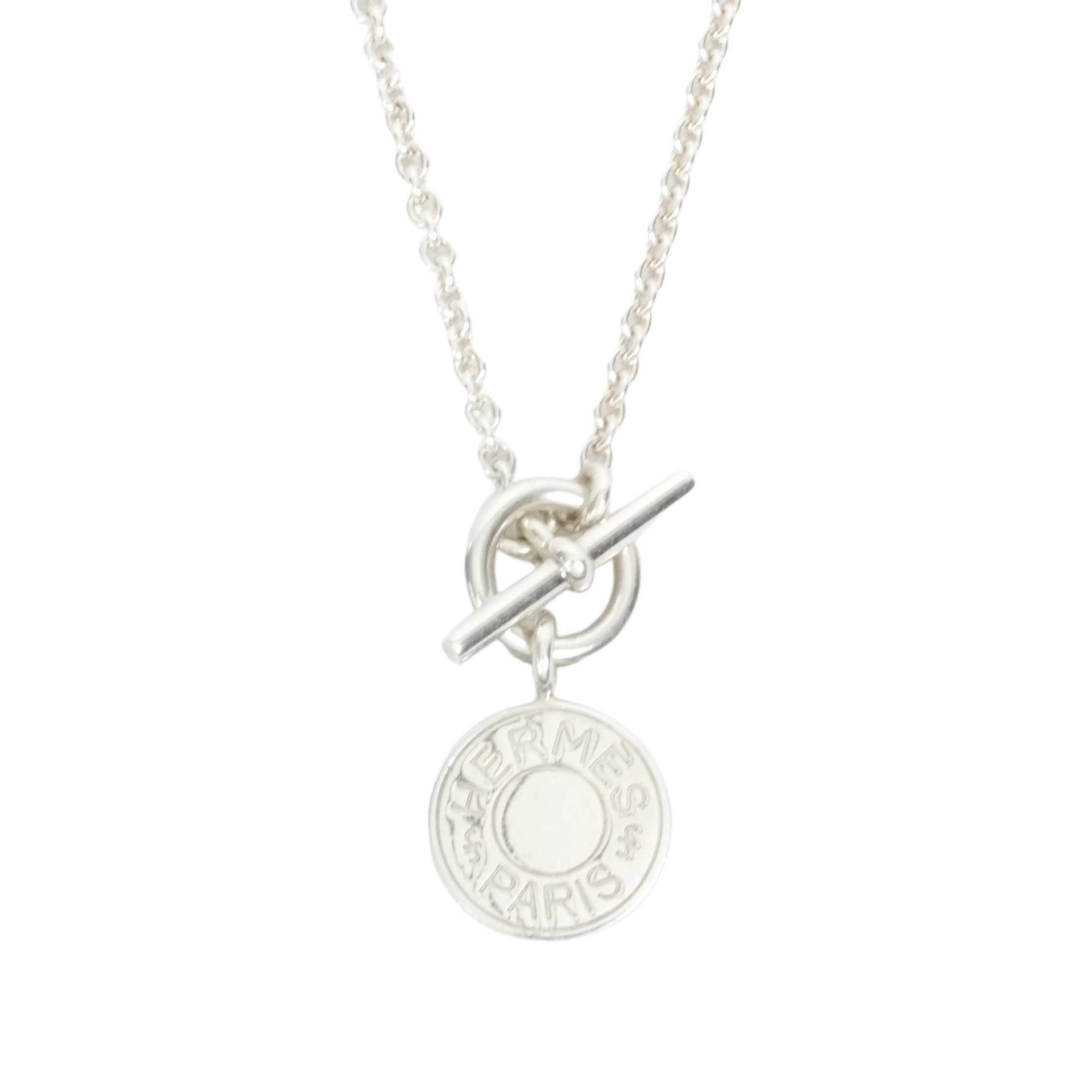 【中古・VINTAGE】 HERMES エルメス アミュレット H コンフェッティ ネックレス シルバー SV925 ヴィンテージ Amulette H Confetti Necklace｜AIME VINTAGE