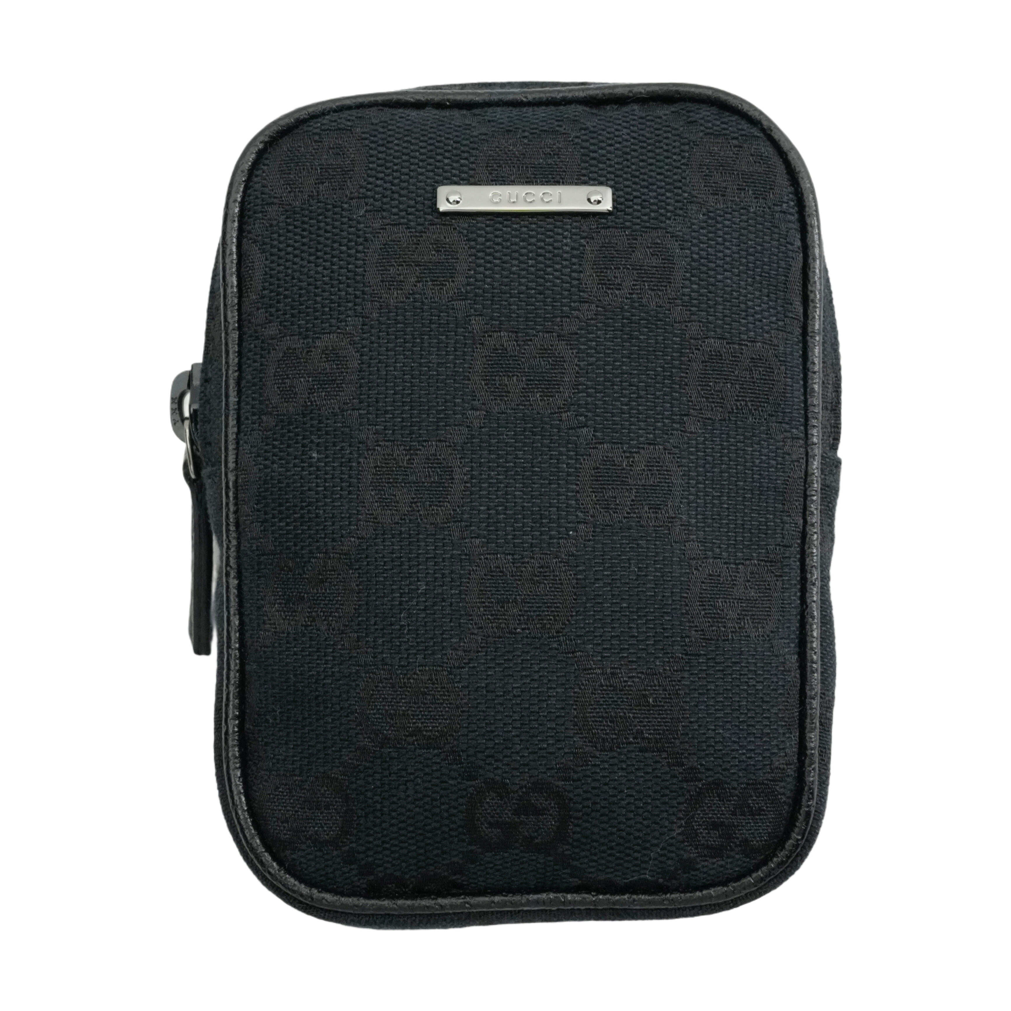 【中古・VINTAGE】 GUCCI グッチ GGキャンバス ポーチ ブラック ヴィンテージ GG Canvas Pouch