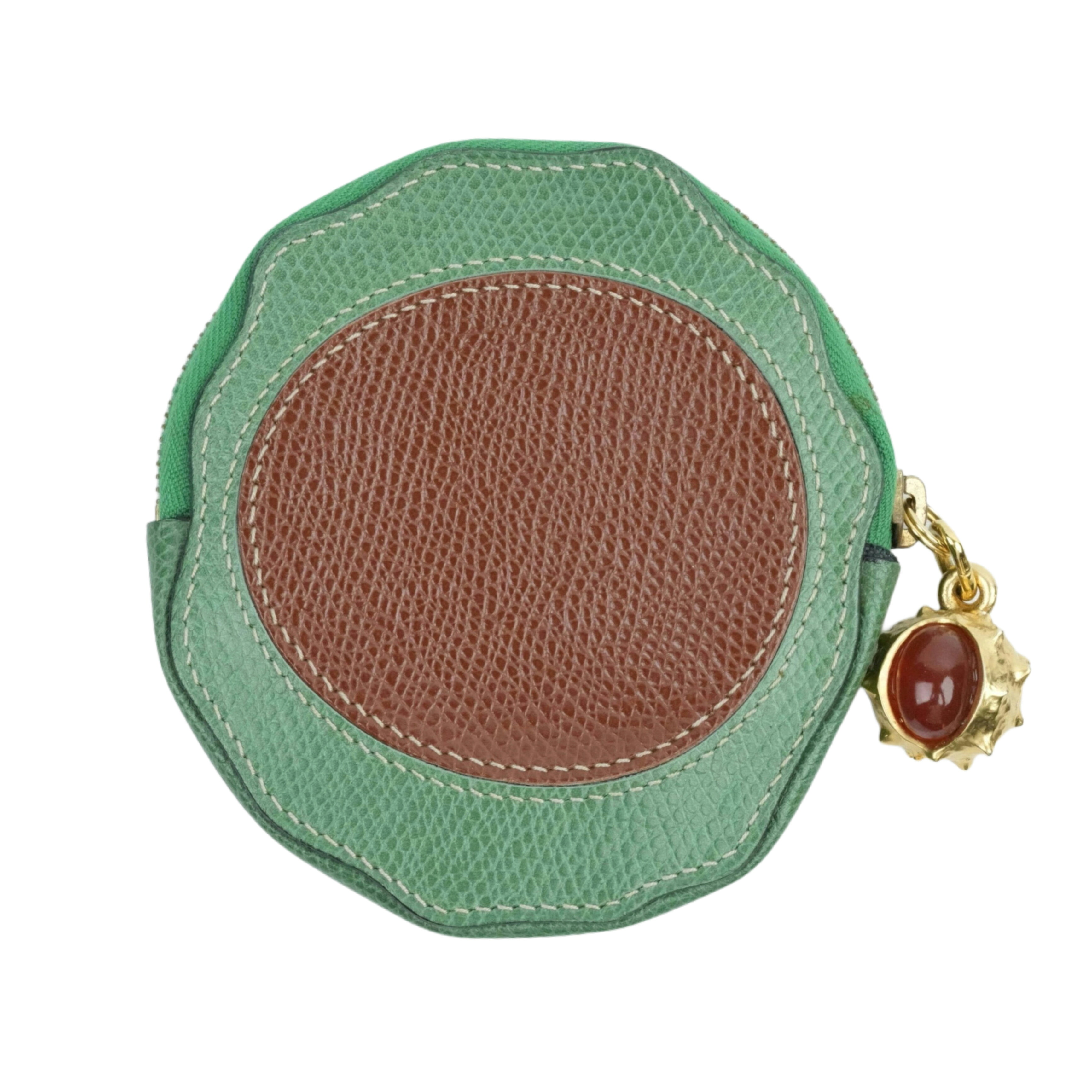 【中古・VINTAGE】 CELINE セリーヌ コインケース グリーン レザー ケース ヴィンテージ Coin Case