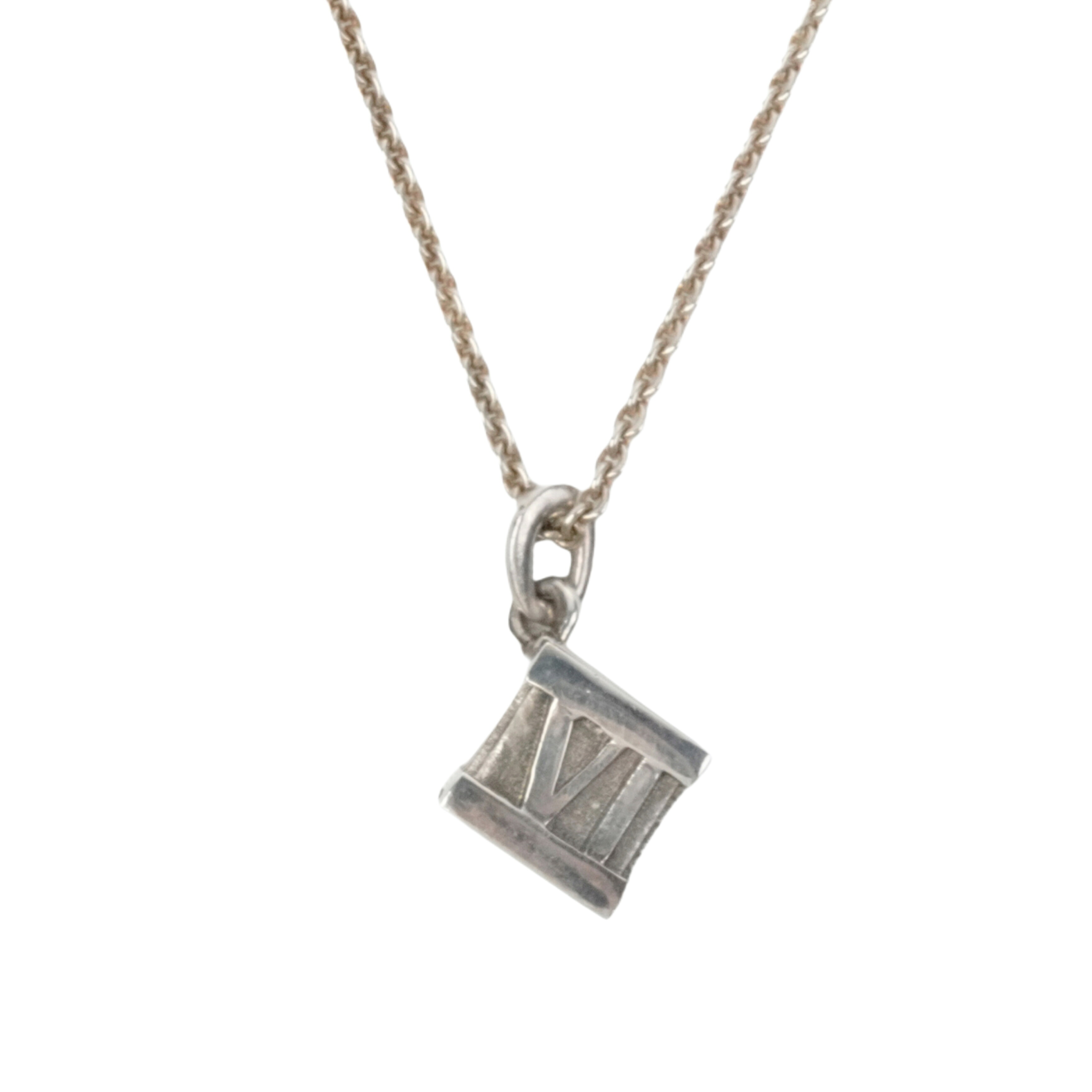 【中古・VINTAGE】Tiffany & Co ティファニー アトラスキューブ ネックレス シルバー ヴィンテージ Atlas Cube SV925 Necklace