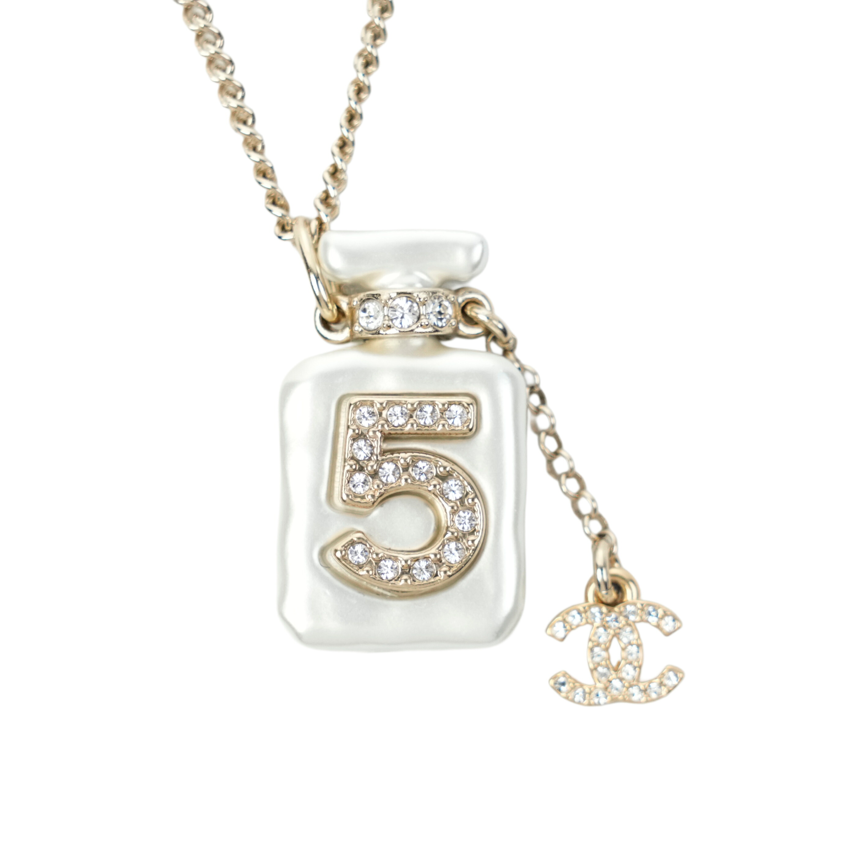 【中古・VINTAGE】 CHANEL シャネル ネックレス ボトルモチーフ シャンパン ホワイト ヴィンテージ Bottle Motif Necklace｜AIME VINTAGE