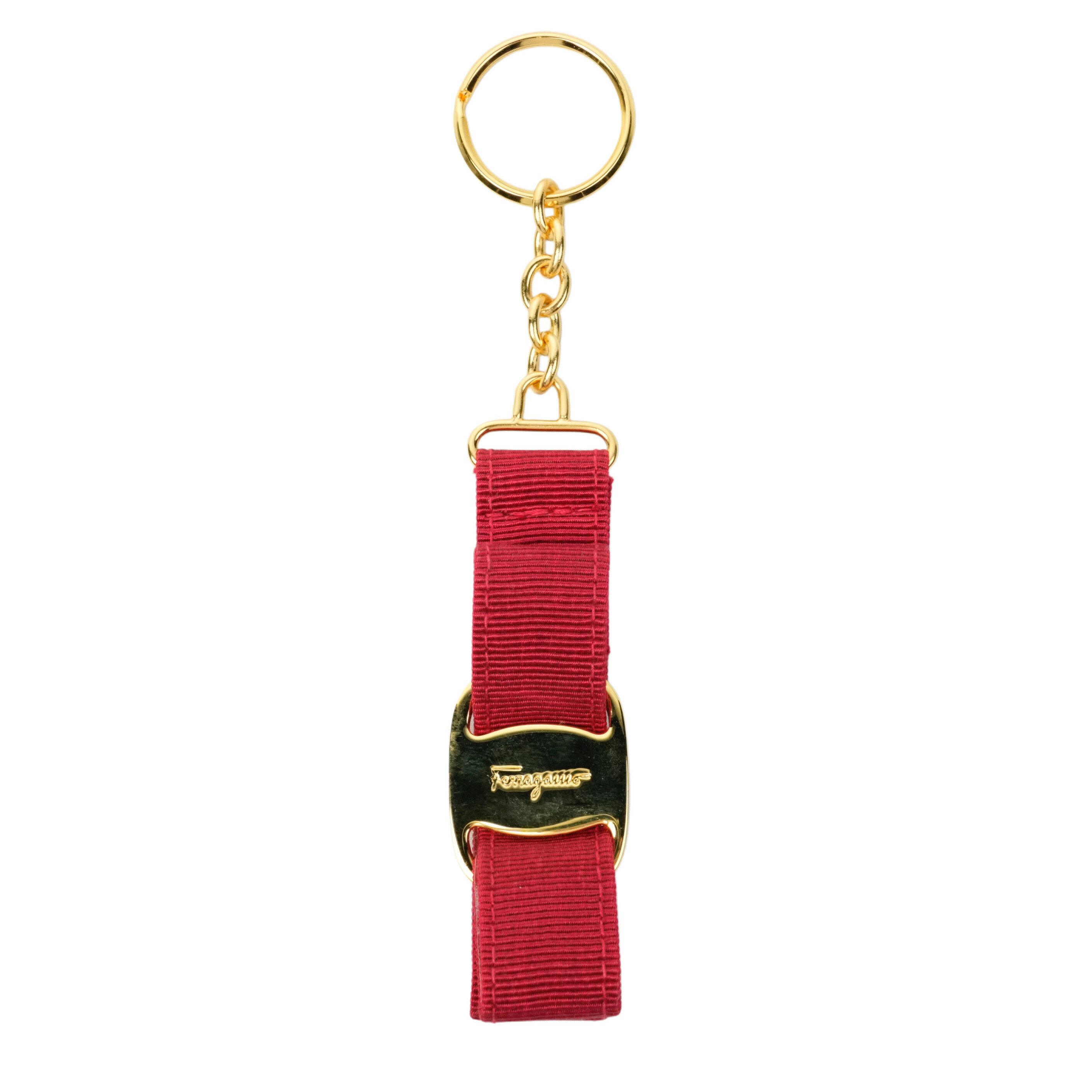 【中古・VINTAGE】 SALVATORE FERRAGAMO サルヴァトーレフェラガモ ヴァラ キーホルダー レッド ゴールド Keychain Other Accessory