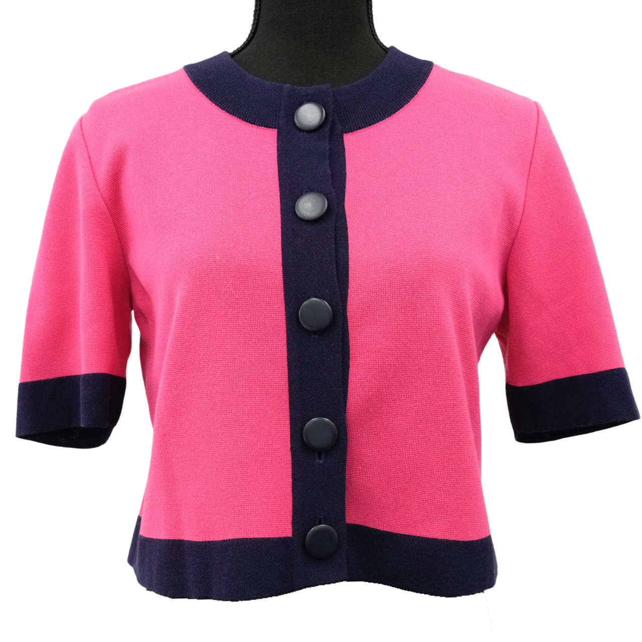 【百貨店SALE P5倍＆クーポン券】【中古・VINTAGE】 YSL イヴサンローラン 編み物ジレー サクラ色 ヴィンテージ Knit Cardigan Skirt