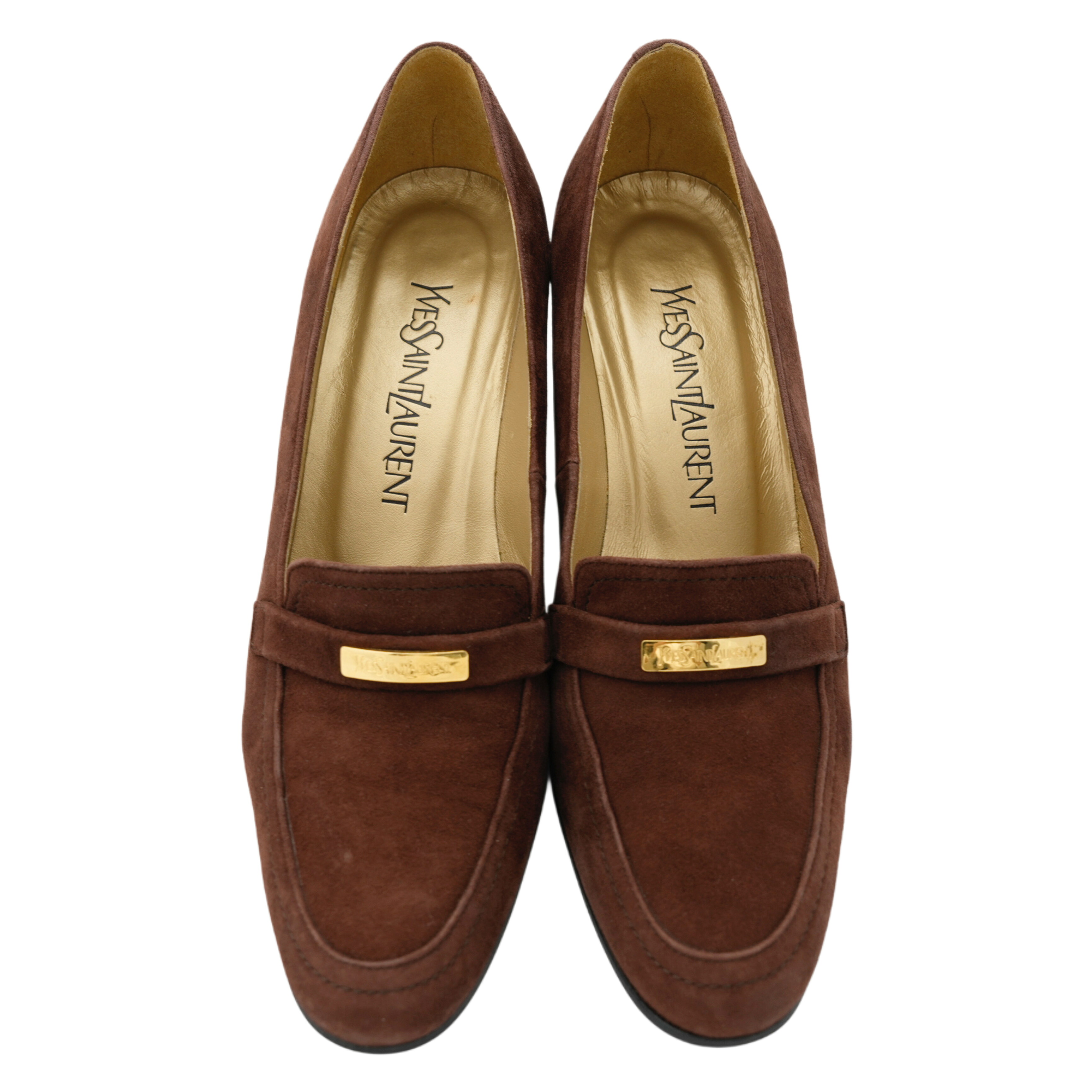 【中古・VINTAGE】 YSL イヴサンローラン パンプス 23.5cmブラウン ヴィンテージ Pumps Shoes