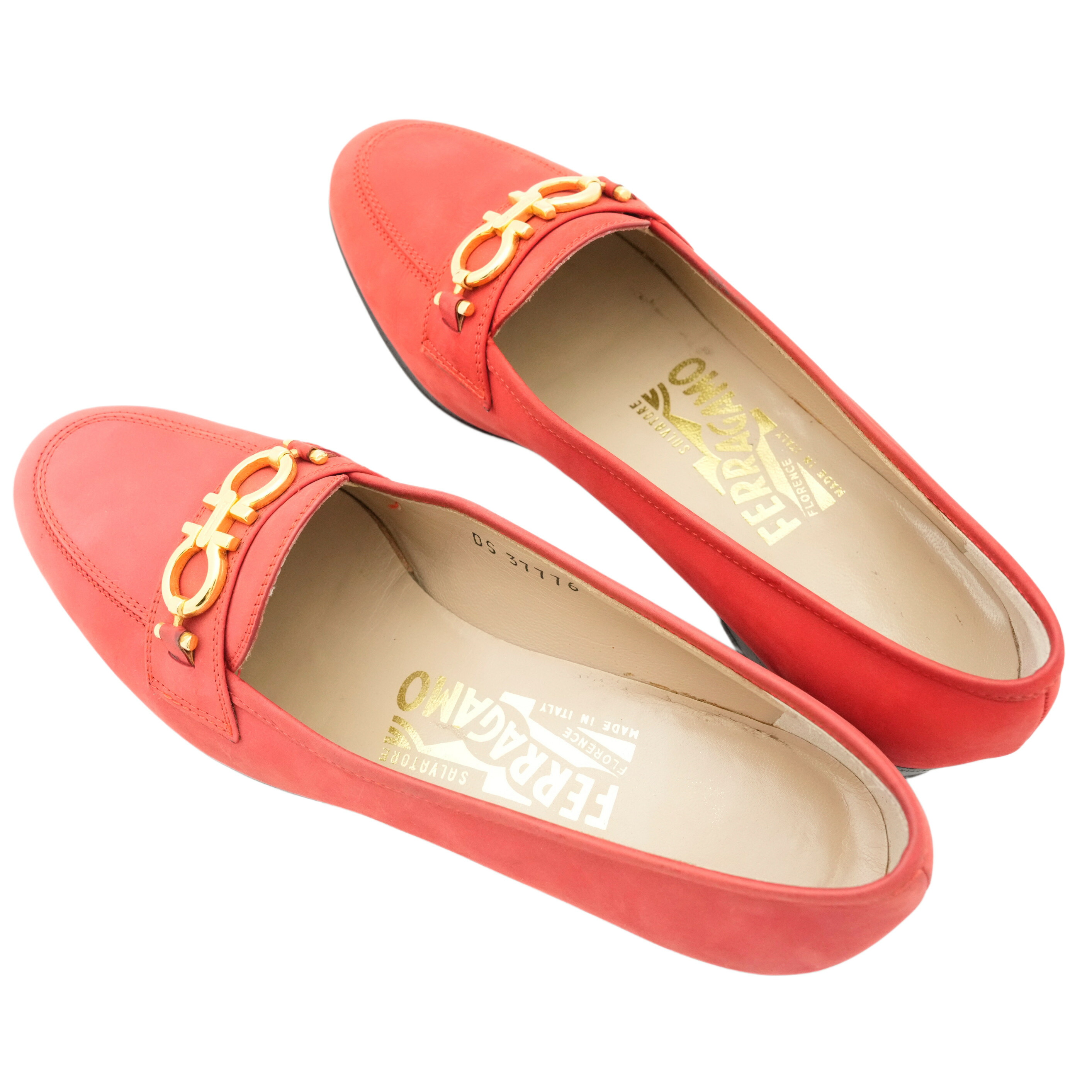 【中古・VINTAGE】SALVATORE FERRAGAMO サルヴァトーレフェラガモ ガンチーニローファー 22cm レッドヴィンテージ Loafers Shoes｜AIME VINTAGE