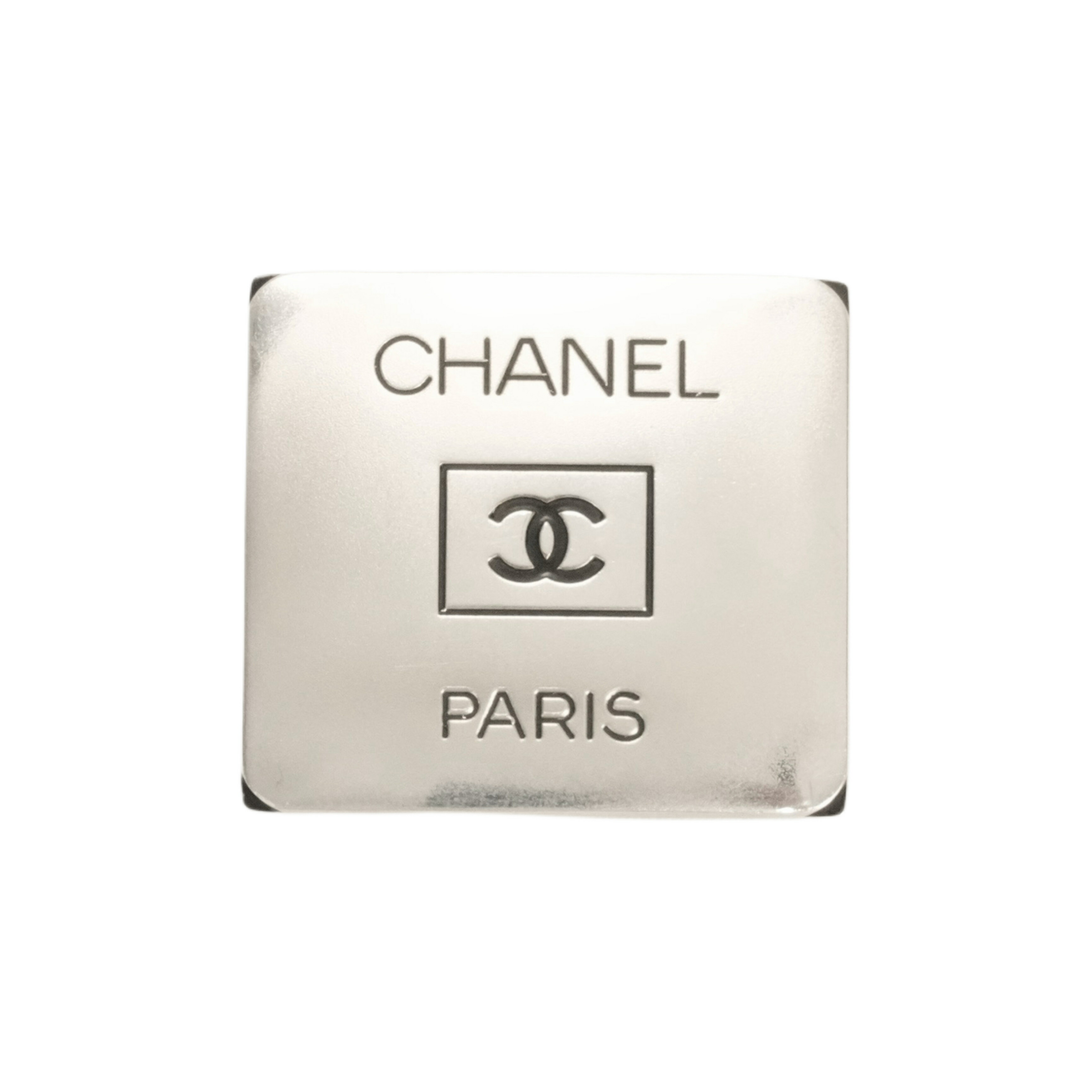【中古・VINTAGE】CHANEL シャネル ココマーク スクエア ブローチ ブラック シルバー ヴィンテージ Coco Mark Square Brooch