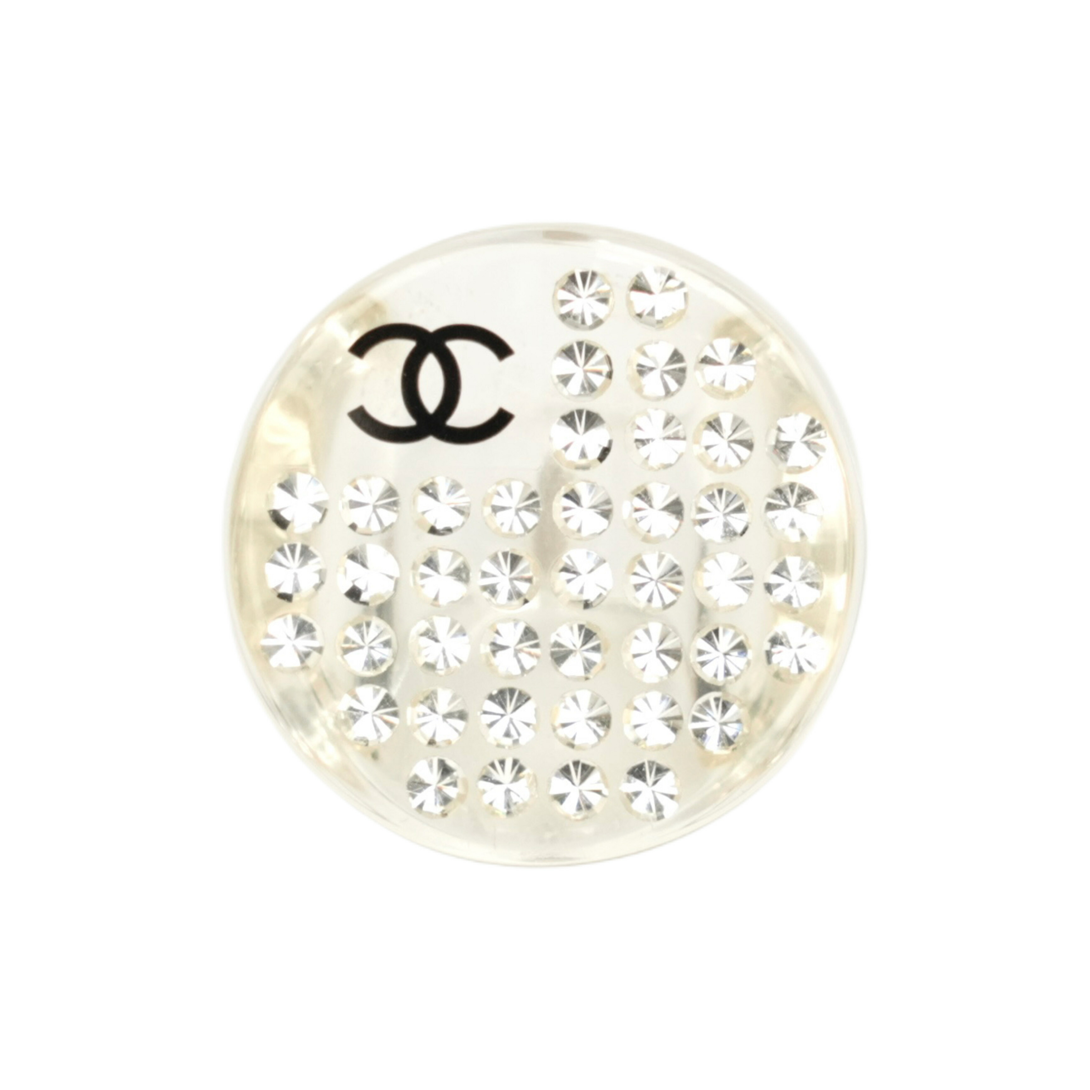 CHANEL リボン ラインストーン シルバー 12号 リング f_104 CHANEL リボン ラインストーン シルバー 12号 リング f_104