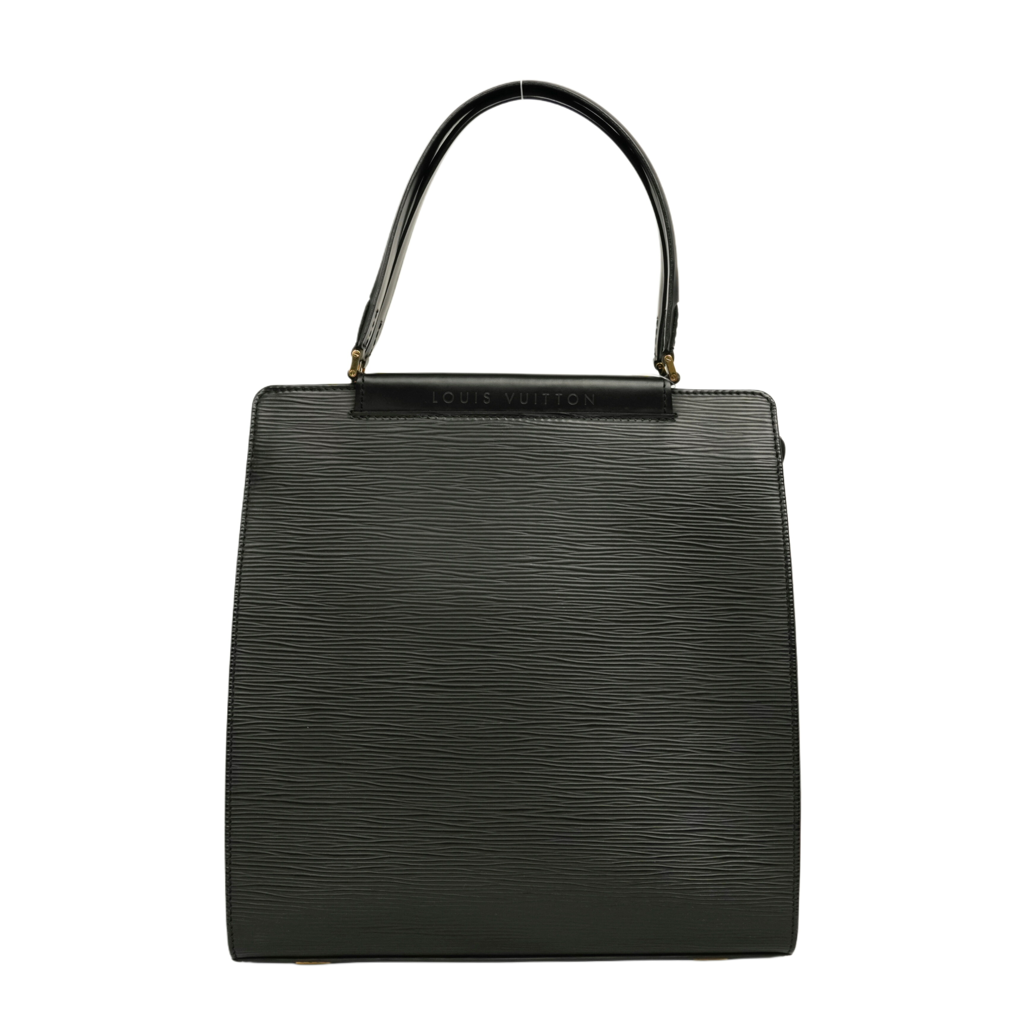 【中古・VINTAGE】 LOUIS VUITTON ルイヴィトン エピ フィガロ MMハンドバッグ M52002 ブラック ゴールド レザー ヴィンテージ Epi Figaro MM Handbag