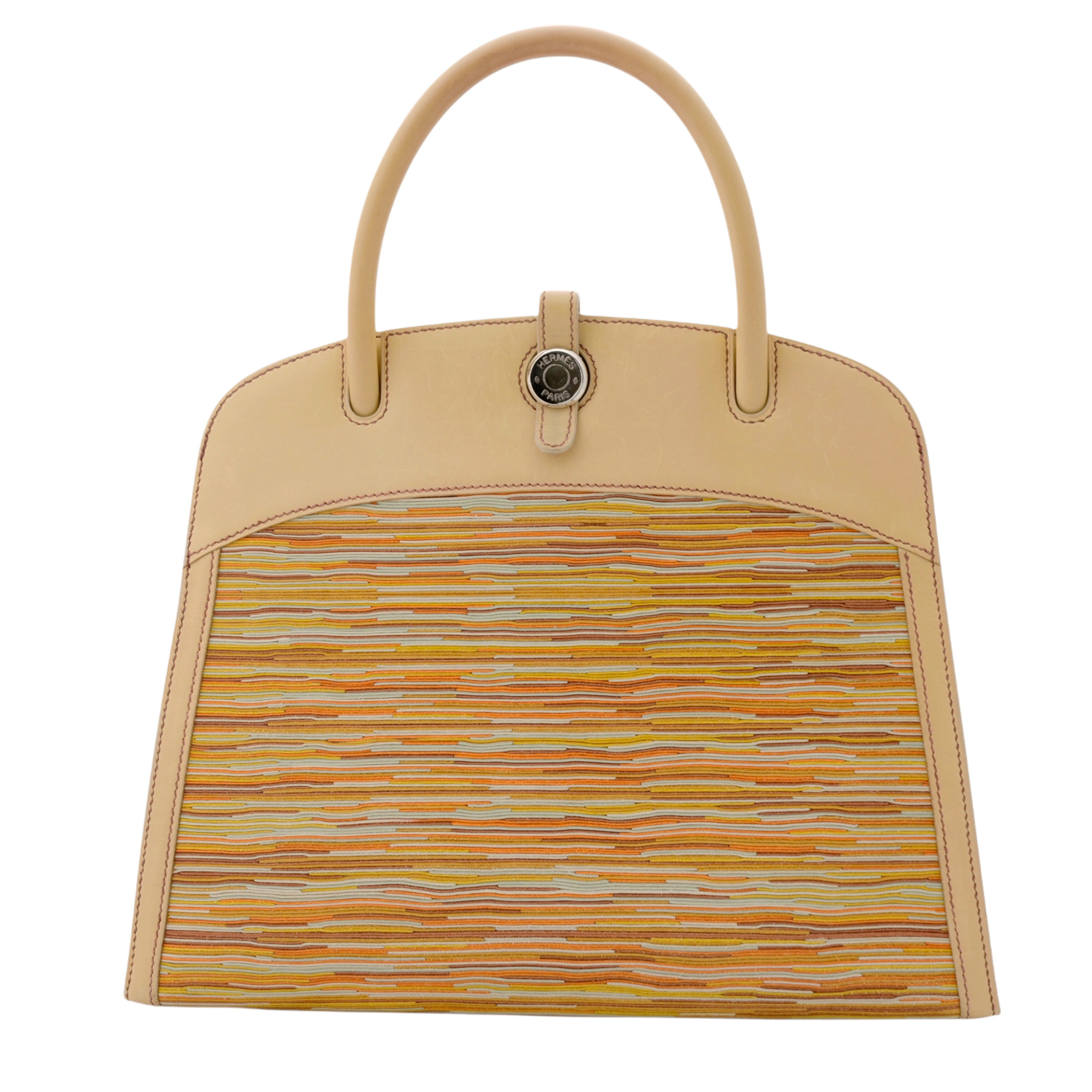 【中古・VINTAGE】 HERMES エルメス ハンドバッグ ベージュ マルチカラー ヴィブラート レザー ヴィンテージ Handbag 238,500円
