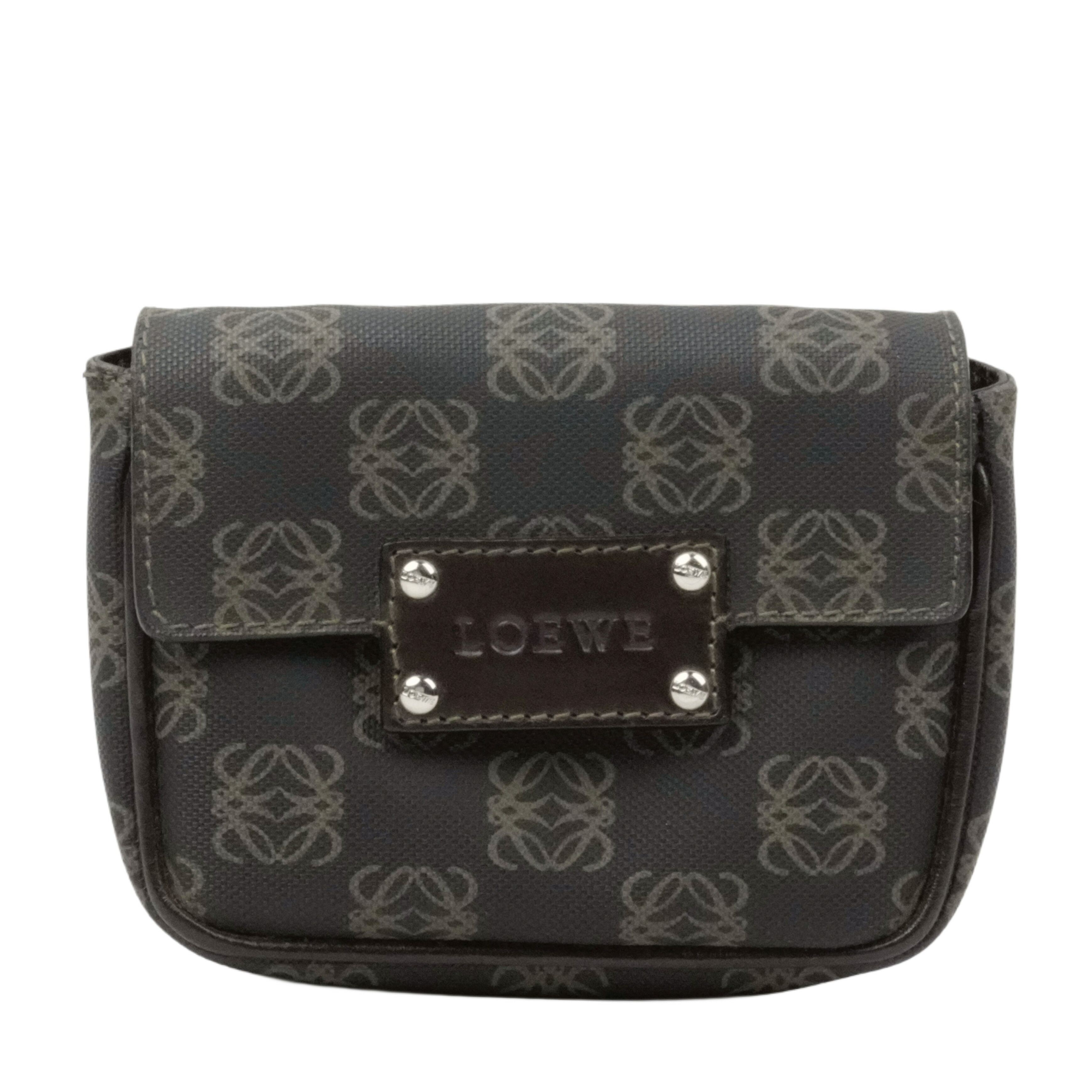 超希少 美品✨LOEWE 2wayミニウエストバッグ アナグラム スエード 総柄 超希少 美品✨LOEWE 2wayミニウエストバッグ アナグラム スエード 総柄