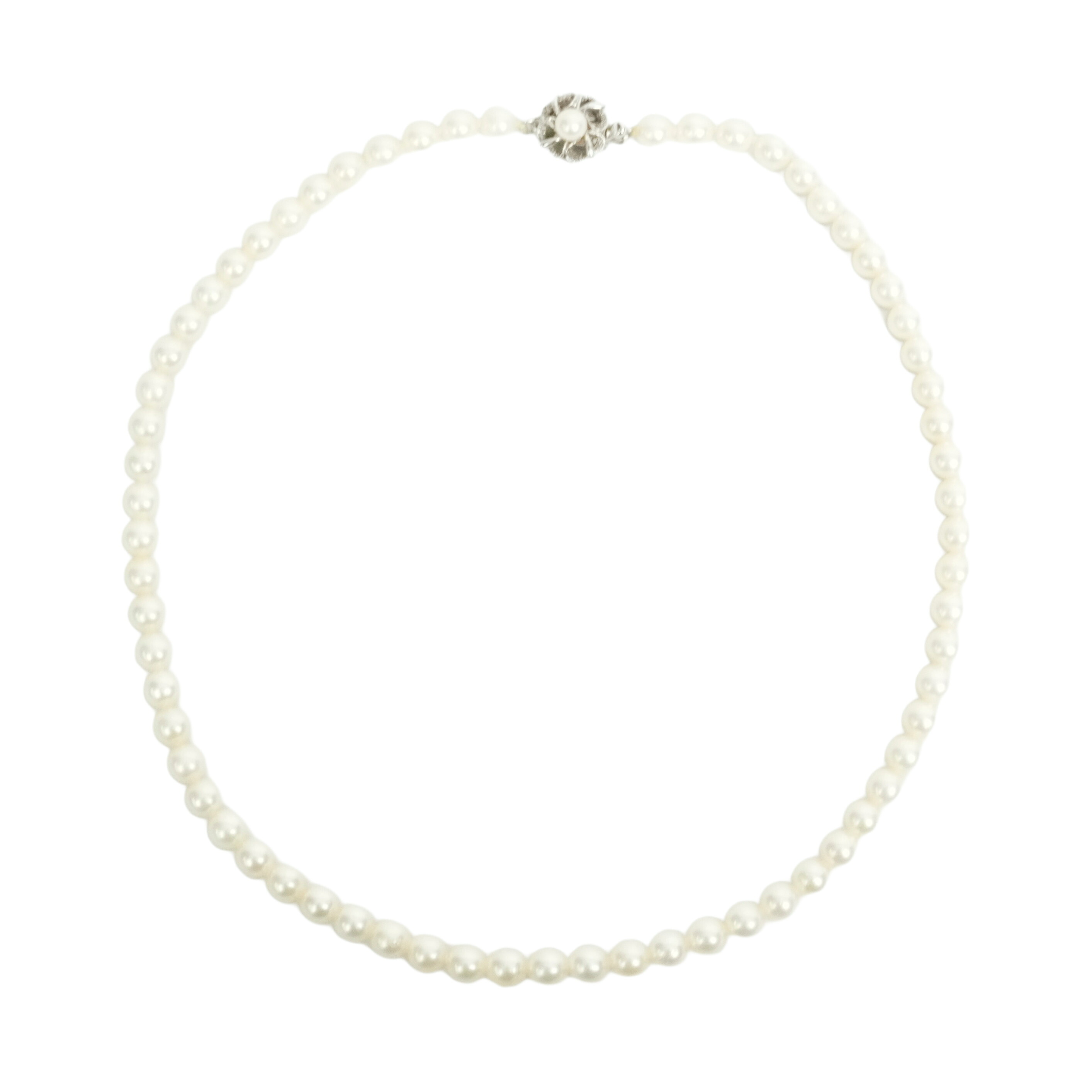 【中古・VINTAGE】 パール ネックレス SV 24.4g パール Ag925（シルバー） ジュエリー レディース ヴィンテージ Pearl SV 24.4g Necklace
