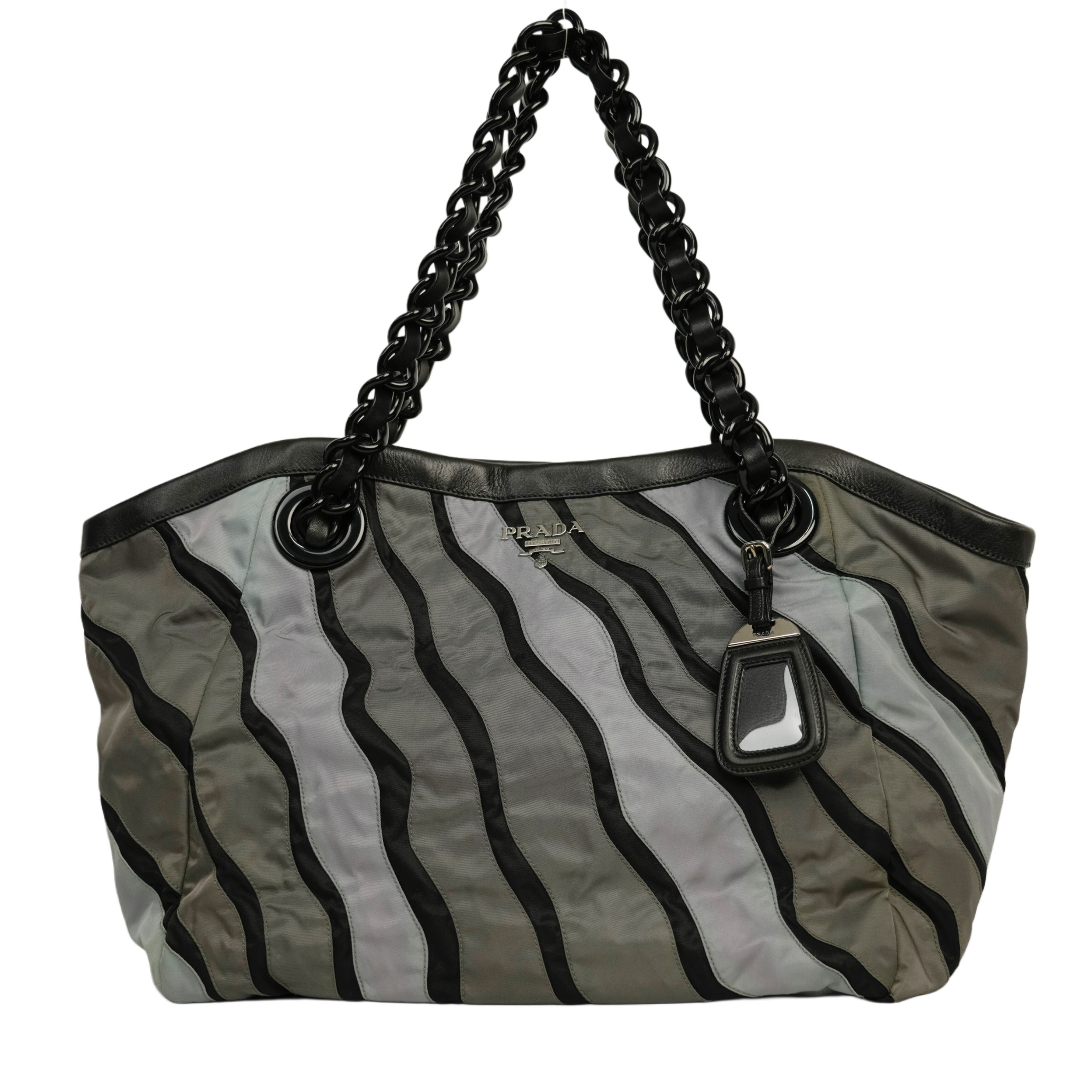 美品【PRADA】プラダ ブロンズ ハンドバッグ 保存袋付き PRADA プラダ ラージハンドルバッグ リナイロン ブラック 1BB131