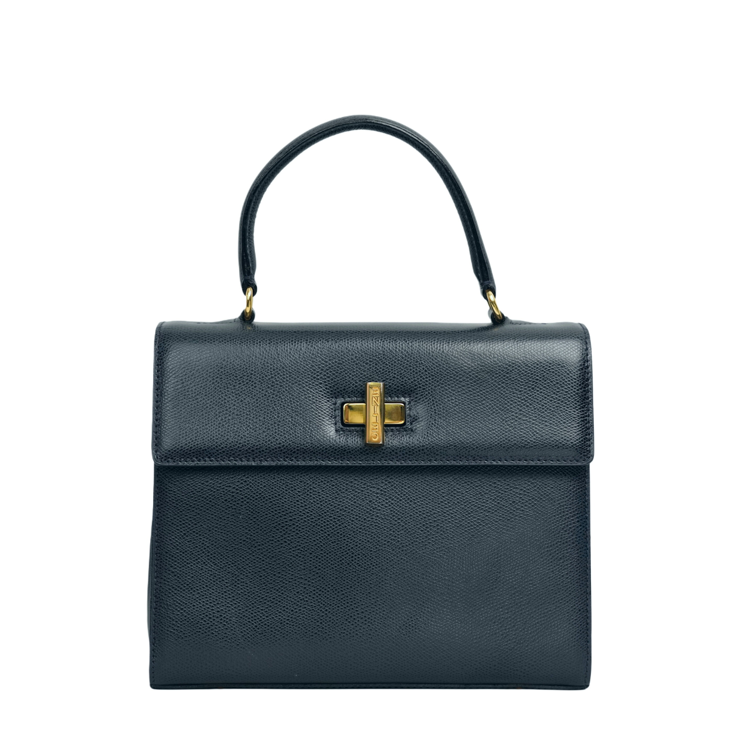 【中古・VINTAGE】CELINE セリーヌ ハンドバック/ショルダーバック 2Way ネイビー レッド ゴールド レザー ヴィンテージ Handbag / Shoulder Bag 2Way|AIME VINTAGE