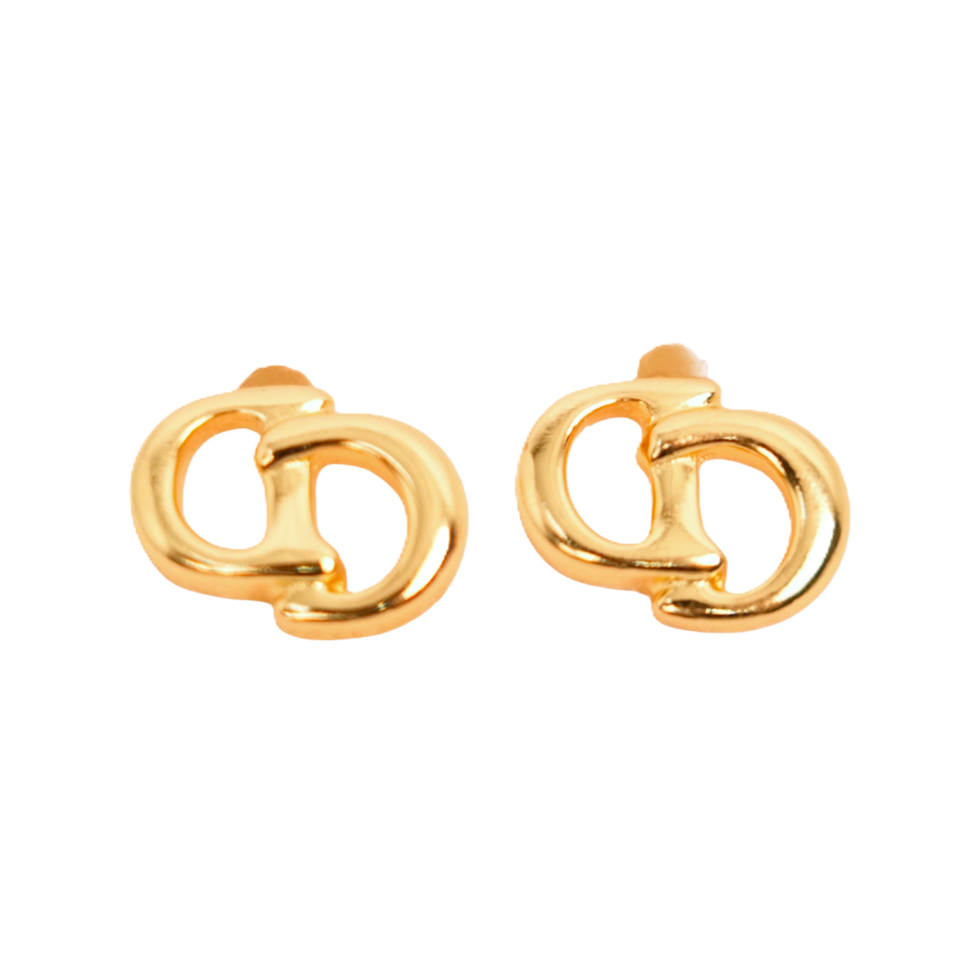 【中古・VINTAGE】 CHRISTIAN DIOR クリスチャン ディオール CDロゴ イヤリング ゴールドメッキ ヴィンテージ CD Logo Earrings｜AIME VINTAGE