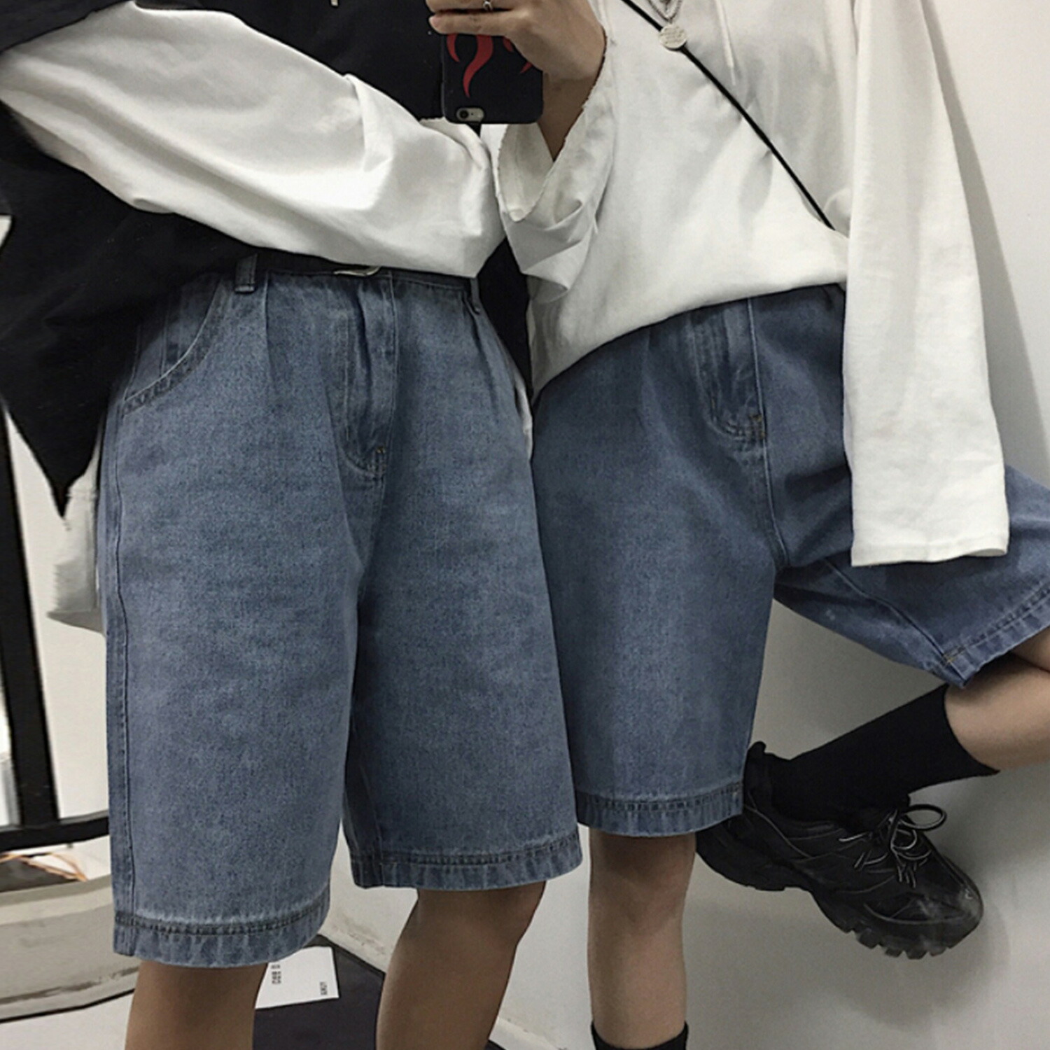 楽天市場 ハーフパンツ デニム メンズ レディース ユニセックス デニムパンツ ハーフ 五分丈 カジュアル 韓国ライク オルチャン ファッション ハーフデニム 海 レジャー デニムハーフパンツ ズボン ショートパンツ ゆったり ゆったりとしたハーフ丈 Aimoha