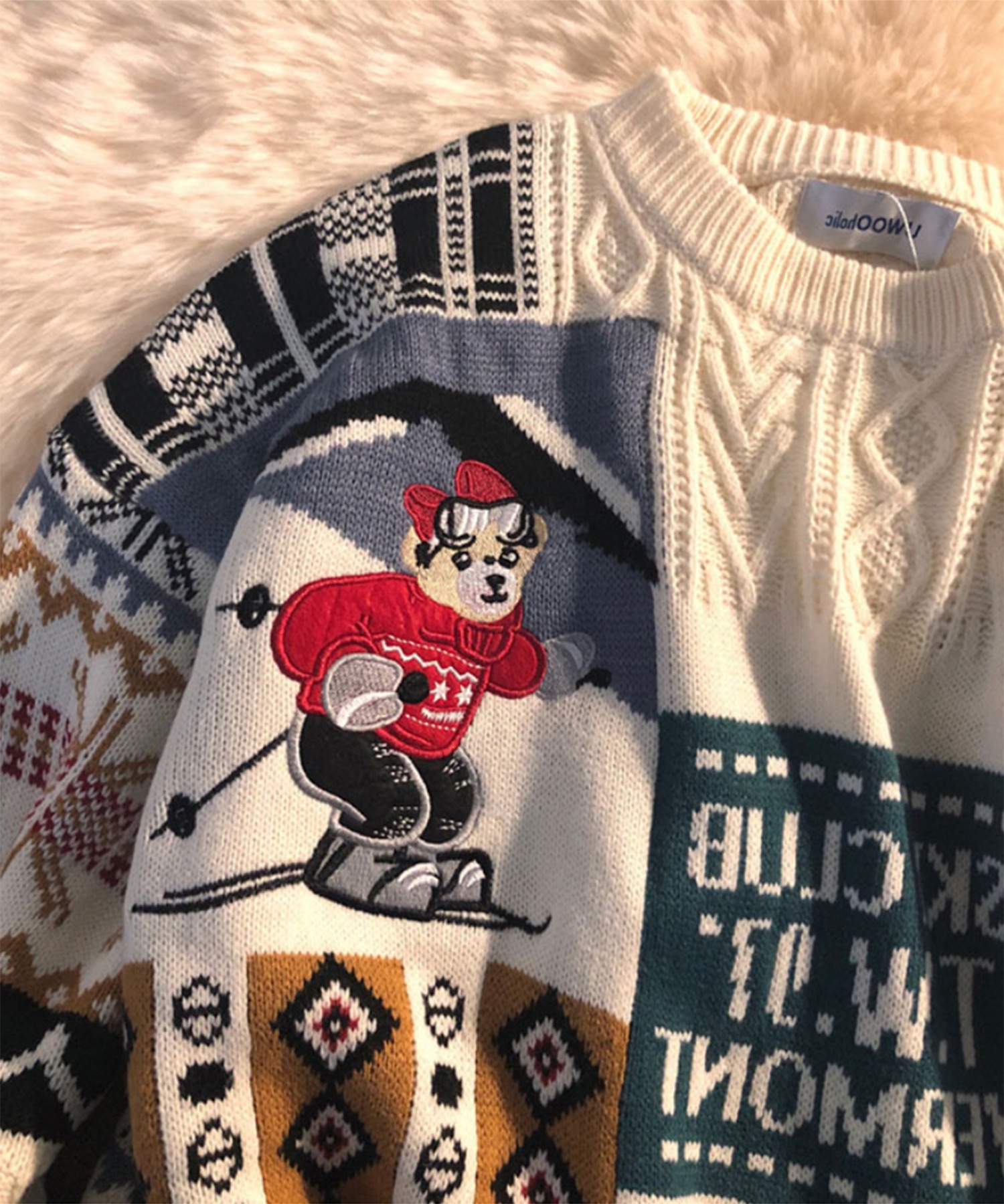 楽天市場 メンズ セーター パッチワーク ニット ユニセックス ゆったり カップル ペア 韓国 ライク オルチャン トップス メンズセーター メンズニット パッチワークが可愛いユニセックスニット Aimoha