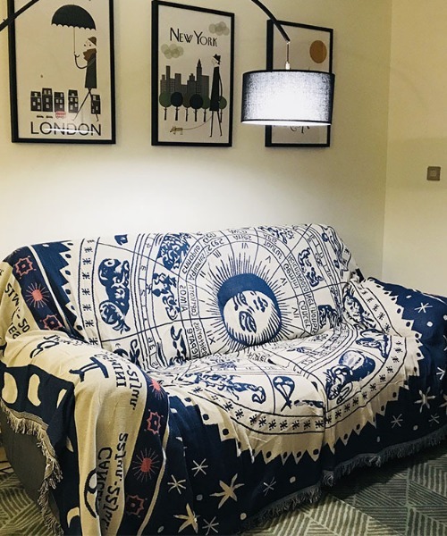 ソファーカバー マルチカバー 綿100 ラグ おしゃれ カーペット 可愛い かわいい マルチラグ マット 韓国 インテリア アンティーク ブランケット 星座 星 92 160 Sns映え 韓国雑貨 ソファー掛けもできるマルチカバー ラッピング不可 Crunchusers Com