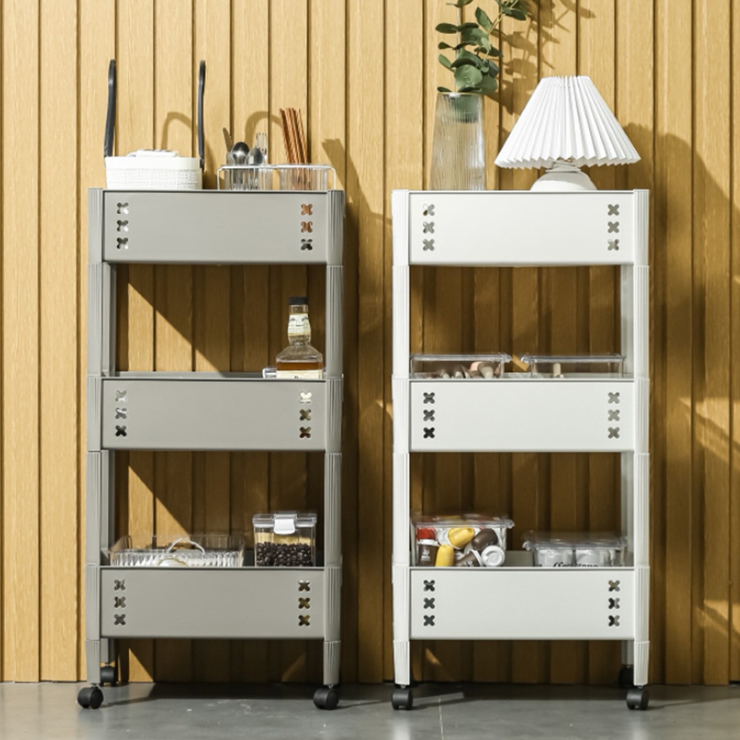 楽天市場】キッチンワゴン キャスター付き スリム キャスター付き