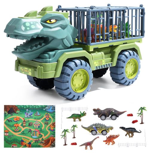 恐竜デザインのグリーンミニカー 楽天市場】AOKESI 恐竜カー フィギュア ＆ キャリアトラック ♪6
