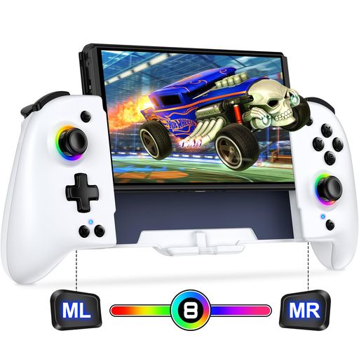【大特価】Switch グリップ コントローラー 8色RGBライトかっこいい新品 大特価】Switch グリップ コントローラー 8色RGBライト