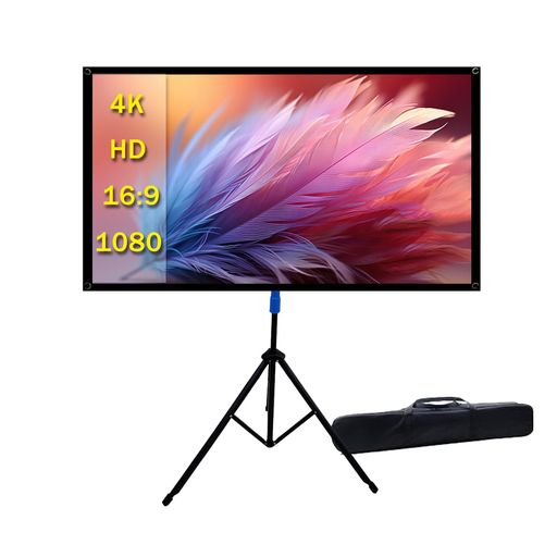 自立式 プロジェクタースクリーン4K対応 16:9 100インチ 三脚式 屋内屋外兼用スクリーン 防しわ加工 2分で簡単設置可能【100インチ】|さくら組 店