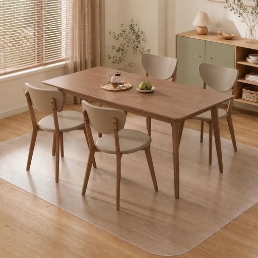 PEADEEAS ダイニングマット 180x240cm 厚さ1.5mm 床保護マット 透明マット フロアマット 半透明 エンボス 拭ける 撥水 キズ防止 凹み防止 床暖房対応 抗菌 フリーカット|さくら組 店
