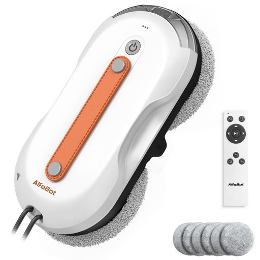 AlfaBot 窓拭きロボット 双方向自動スプレー 窓掃除ロボット 窓用 60ml 水タンク付き 強力吸引 高層 屋内/屋外の高層窓用スマート窓掃除機 リモコン付き｜さくら組　店